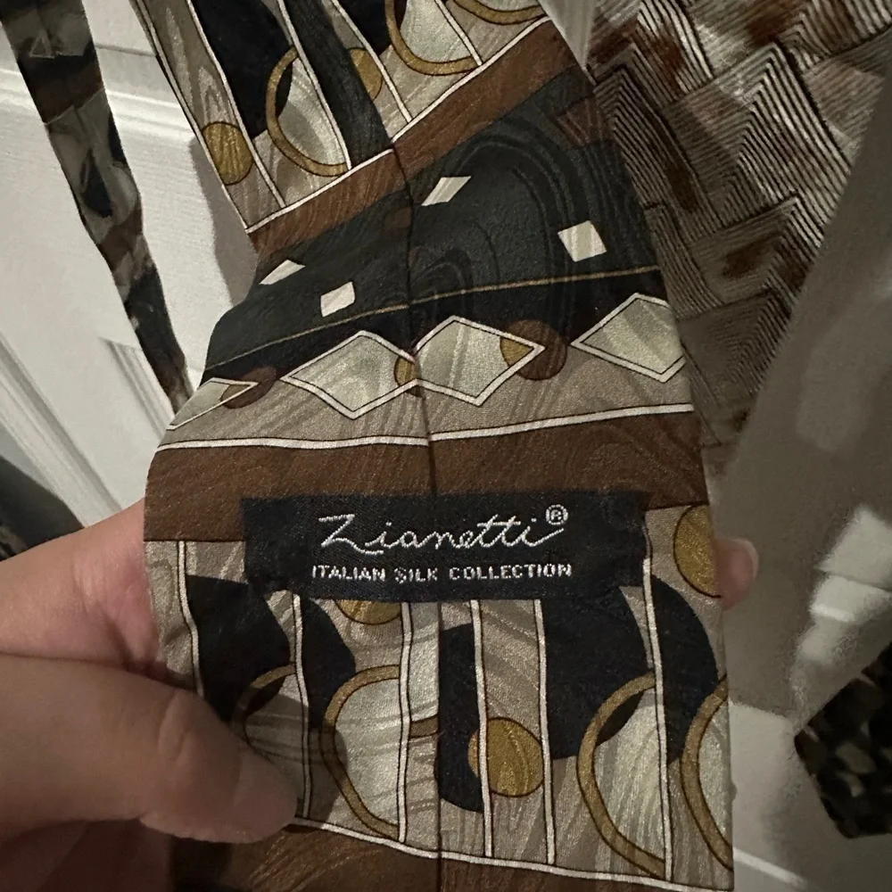 Geometric Patterned Ties 100% Silk Made in Italy - Set of 3